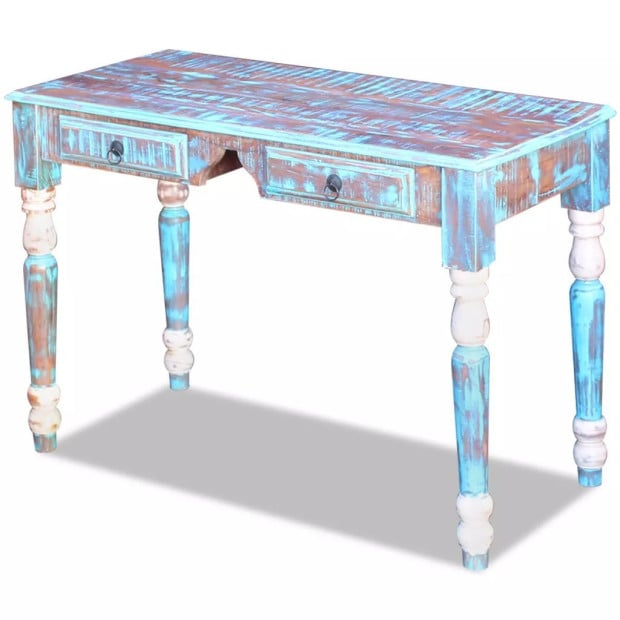 Desk Solid Reclaimed Wood- Blue Image 4