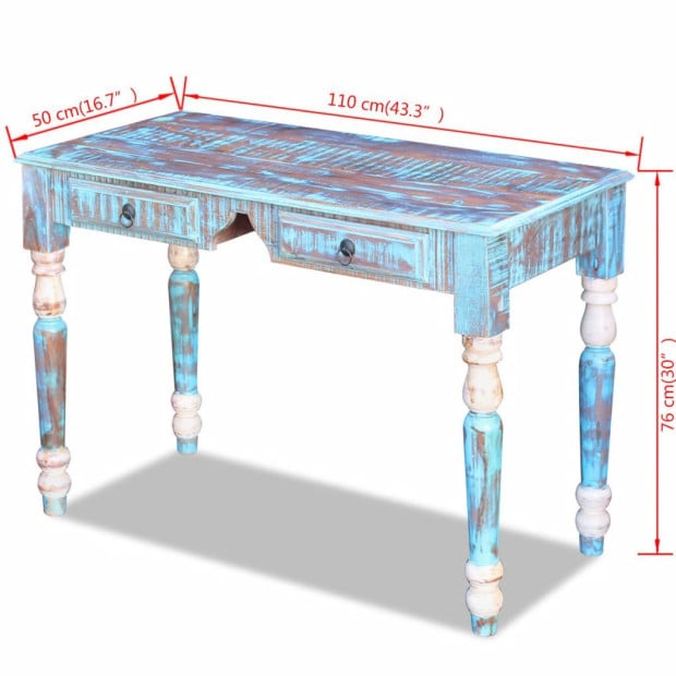 Desk Solid Reclaimed Wood- Blue Image 8
