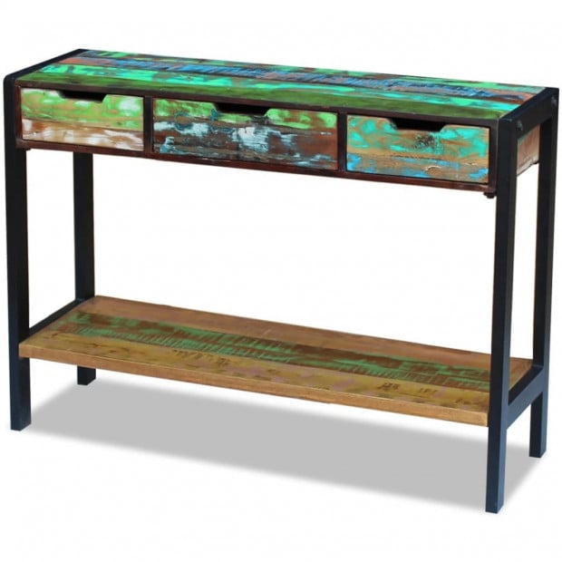 Sideboard 3 Drawers Solid Reclaimed Wood Image 2