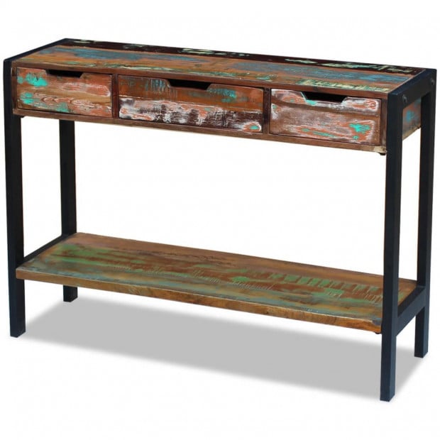 Sideboard 3 Drawers Solid Reclaimed Wood Image 4