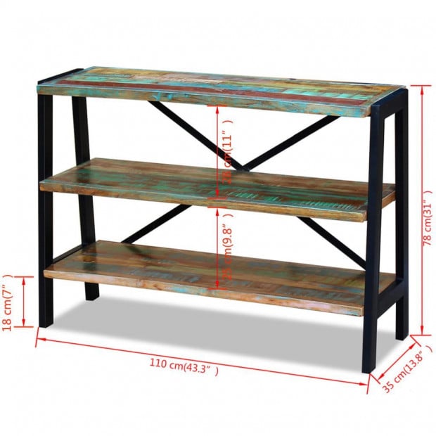 Sideboard 3 Shelves Solid Reclaimed Wood Image 8