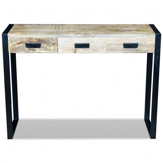 Console Table With 3 Drawers Solid Mango Wood 110x35x78 Cm Image 6