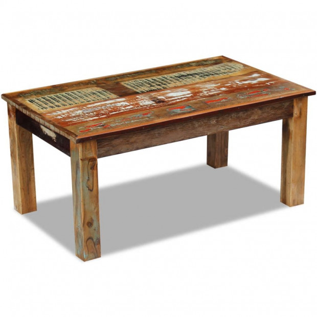Coffee Table Solid Reclaimed Wood 100x60x45 Cm Image 2
