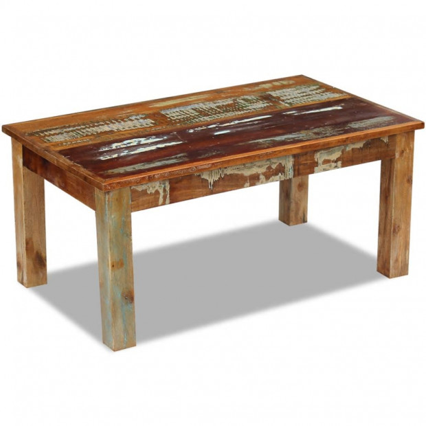 Coffee Table Solid Reclaimed Wood 100x60x45 Cm Image 3