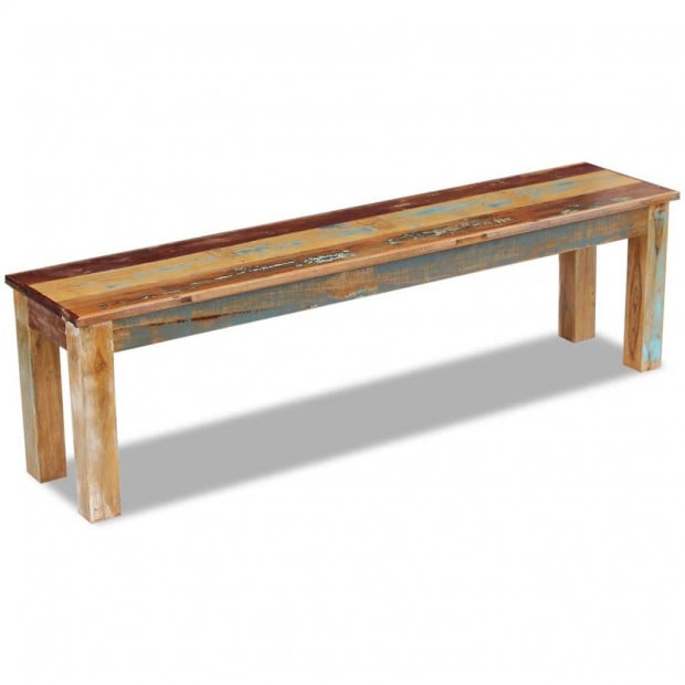 Bench Solid Reclaimed Wood 160x35x46 Cm Image 3