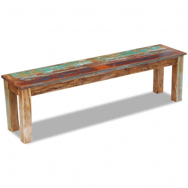 Bench Solid Reclaimed Wood 160x35x46 Cm Image 5