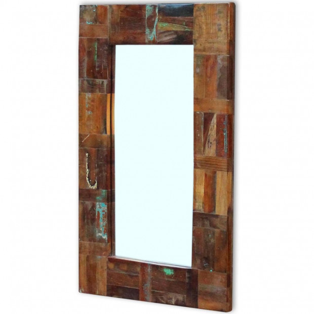 Mirror Solid Reclaimed Wood 80x50 Cm Image 3
