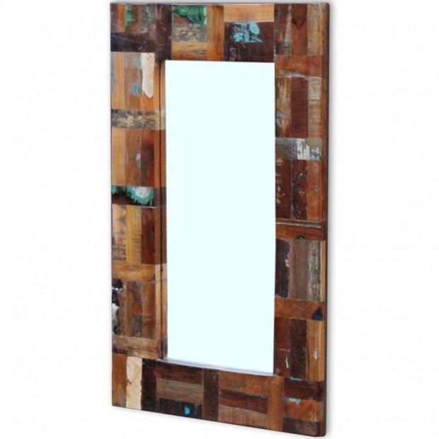 Mirror Solid Reclaimed Wood 80x50 Cm Image 4