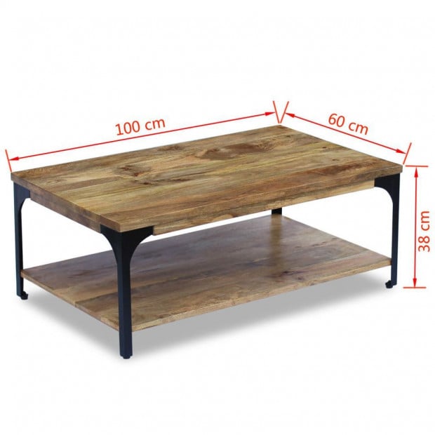 Coffee Table Mango Wood 100x60x38 Cm Image 7