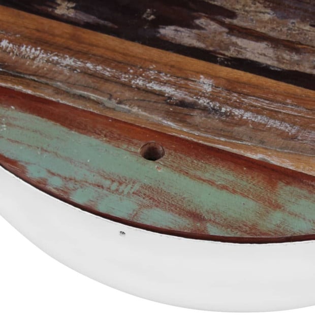 Two Piece Bowl Shaped Coffee Table Set Solid Reclaimed Image 7