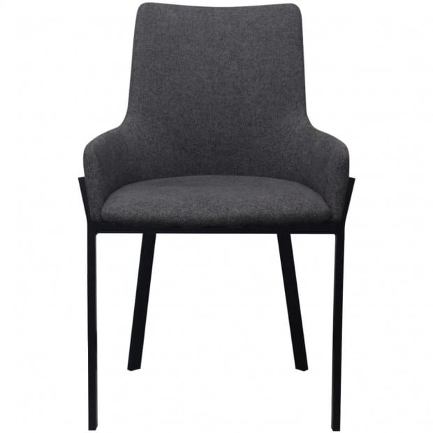Dining Chairs 6 Pcs Dark Grey Fabric Image 2
