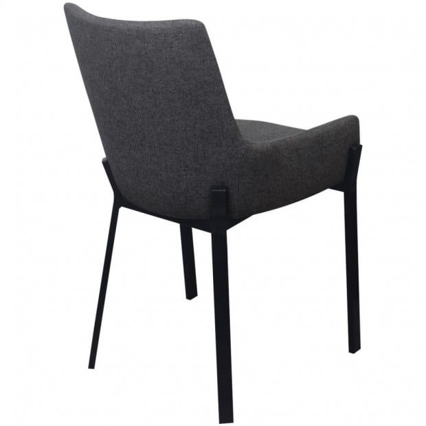 Dining Chairs 6 Pcs Dark Grey Fabric Image 4