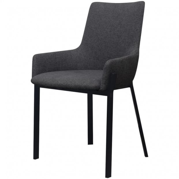 Dining Chairs 6 Pcs Dark Grey Fabric Image 5