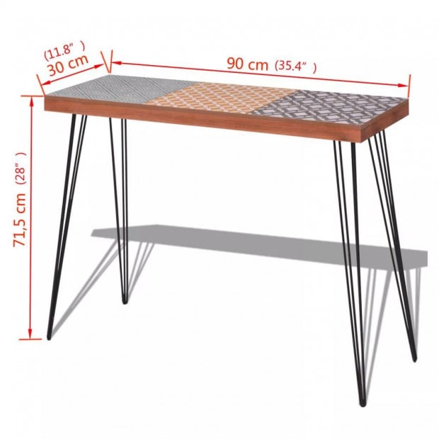 Console Table 90x30x71.5 Cm Brown Image 7