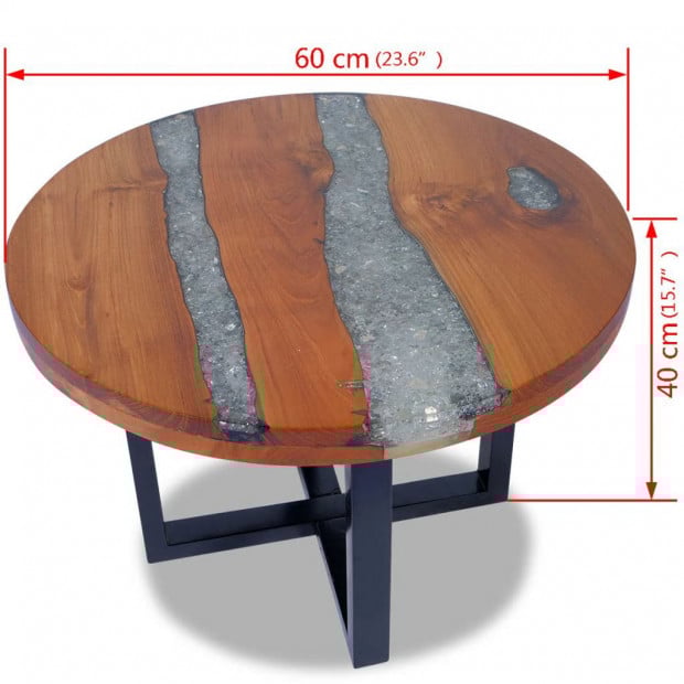 Coffee Table Teak Resin 60 Cm Image 10