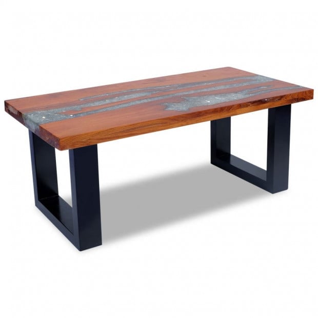 Coffee Table Teak Resin 100x50 Cm Image 3