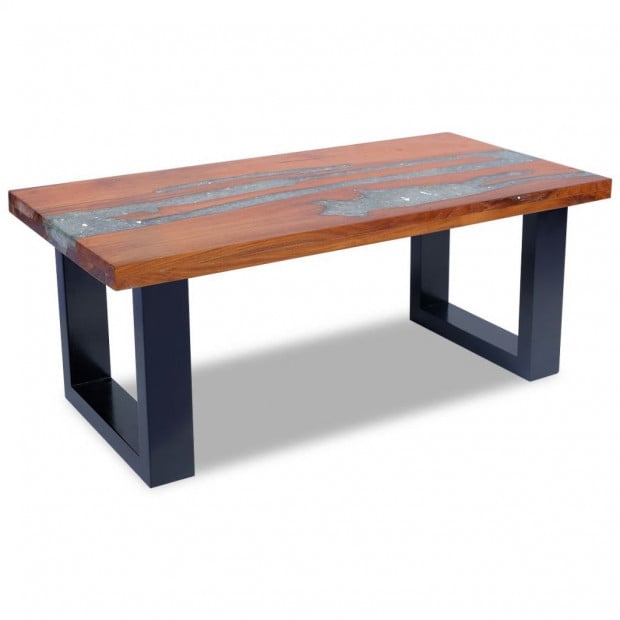 Coffee Table Teak Resin 100x50 Cm Image 4