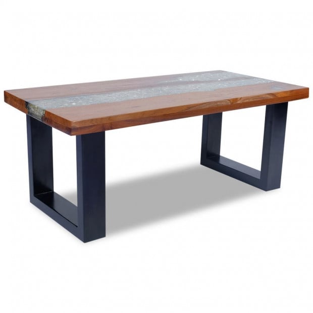 Coffee Table Teak Resin 100x50 Cm Image 5