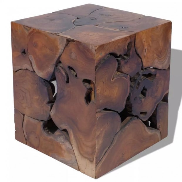 Stool Solid Teak Wood 40 x 40 x 45 cm Image 4