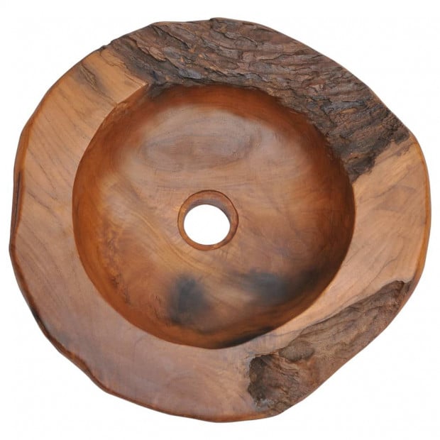 Unique Wash Basin Solid Teak 45 Cm Image 6