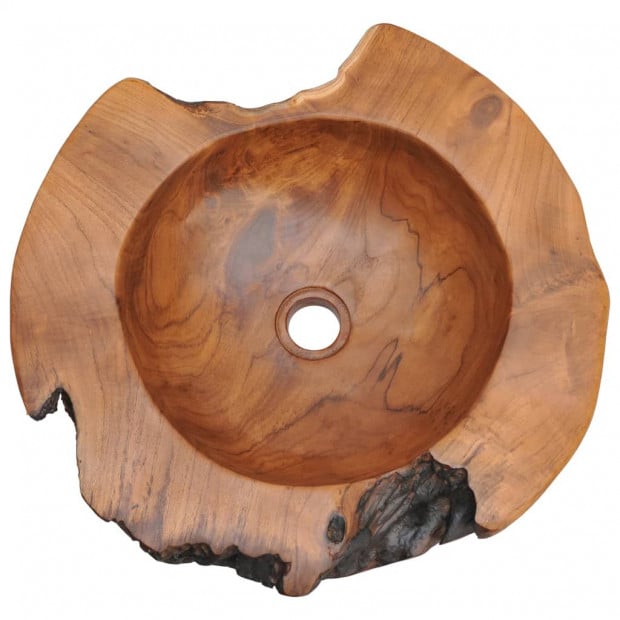 Unique Wash Basin Solid Teak 45 Cm Image 8