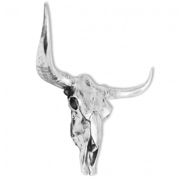 Skull Head Decoration Wall-mounted Aluminium Silver Image 5