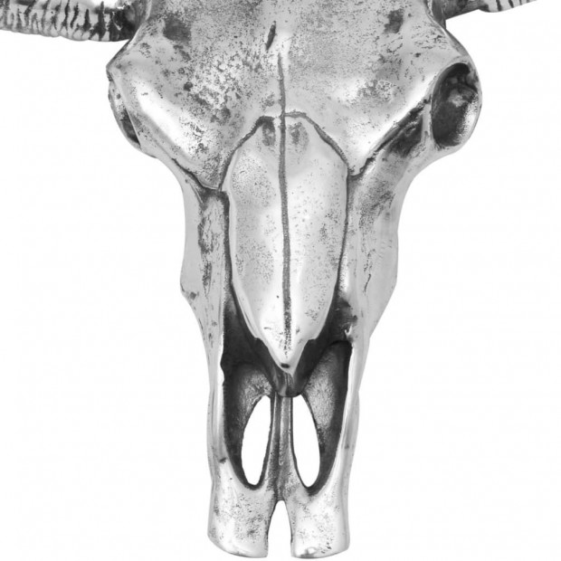 Skull Head Decoration Wall-mounted Aluminium Silver Image 6