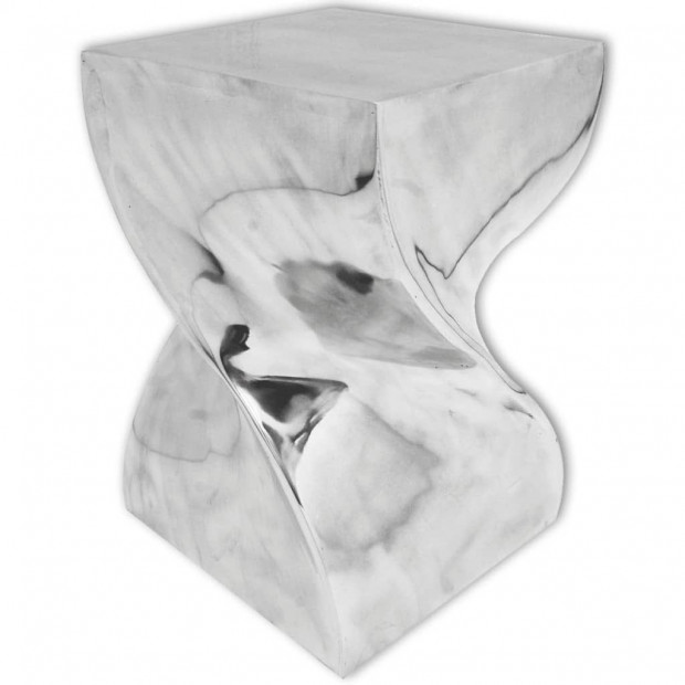 Stool/side Table Twisted Shape Aluminium Silver Image 3