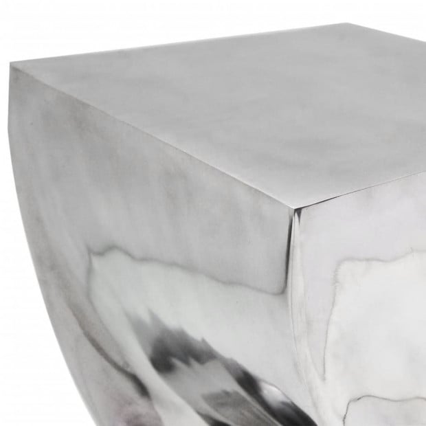 Stool/side Table Twisted Shape Aluminium Silver Image 5