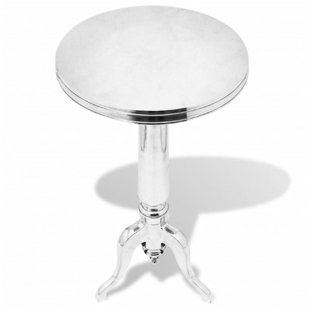 Side Table Round Aluminium Silver Image 2