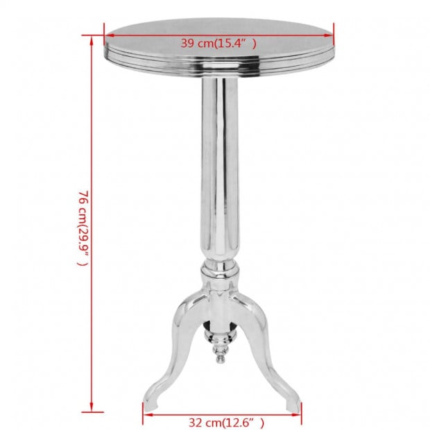 Side Table Round Aluminium Silver Image 4