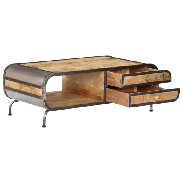 Coffee Table 100x50x35 Cm Solid Mango Wood Image 4