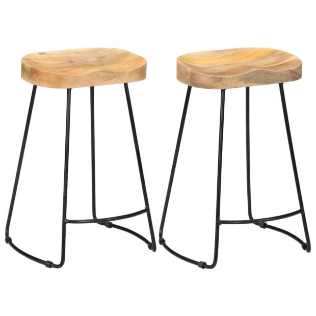 Bar Stools 2 Pcs Solid Wood 45x40x62 cm