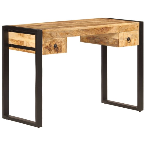 Desk With 2 Drawers 110x50x77 Cm Solid Mango Wood Image 11