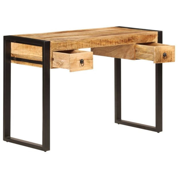 Desk With 2 Drawers 110x50x77 Cm Solid Mango Wood Image 3