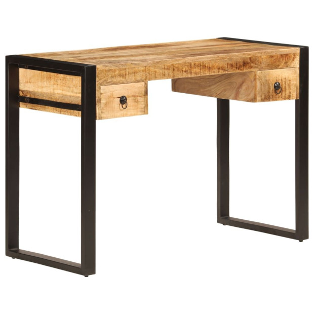 Desk With 2 Drawers 110x50x77 Cm Solid Mango Wood Image 10