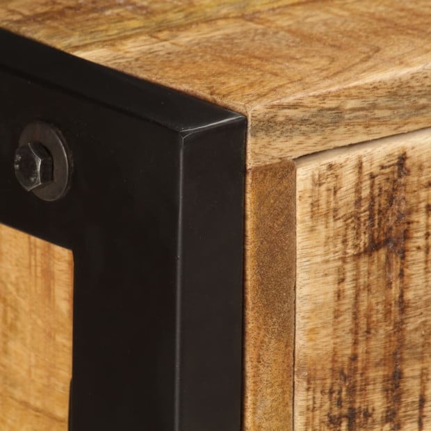 Sideboard With 3 Drawers 110x35x75 Cm Solid Mango Wood Image 2