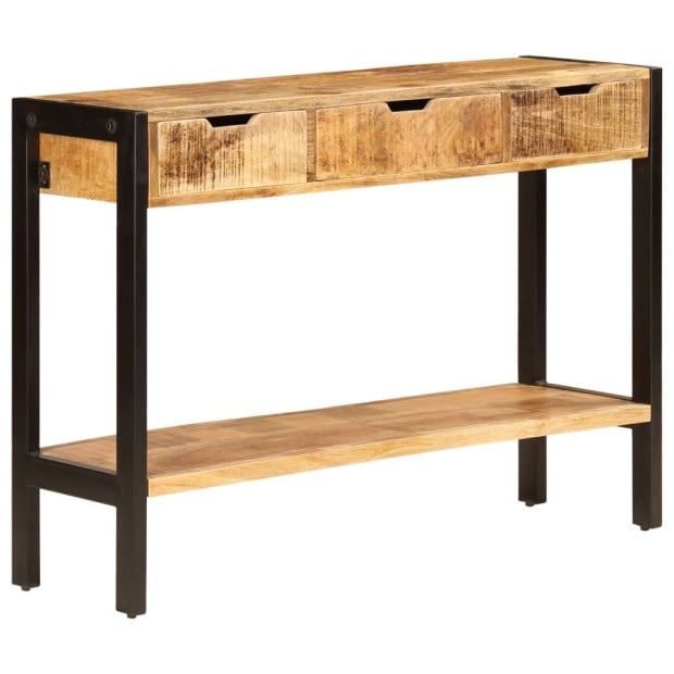 Sideboard With 3 Drawers 110x35x75 Cm Solid Mango Wood Image 11