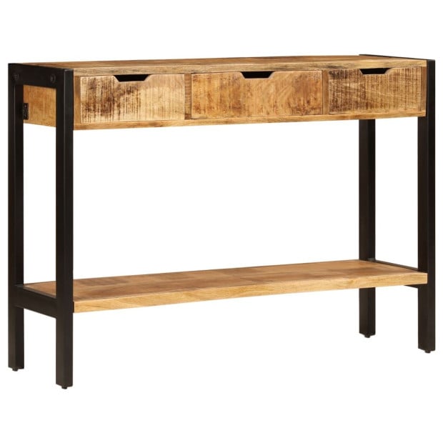 Sideboard With 3 Drawers 110x35x75 Cm Solid Mango Wood Image 3