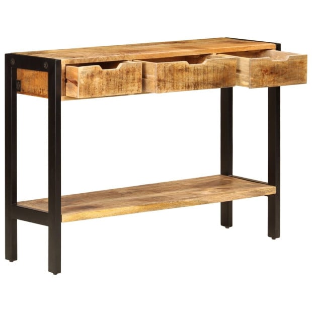 Sideboard With 3 Drawers 110x35x75 Cm Solid Mango Wood Image 5