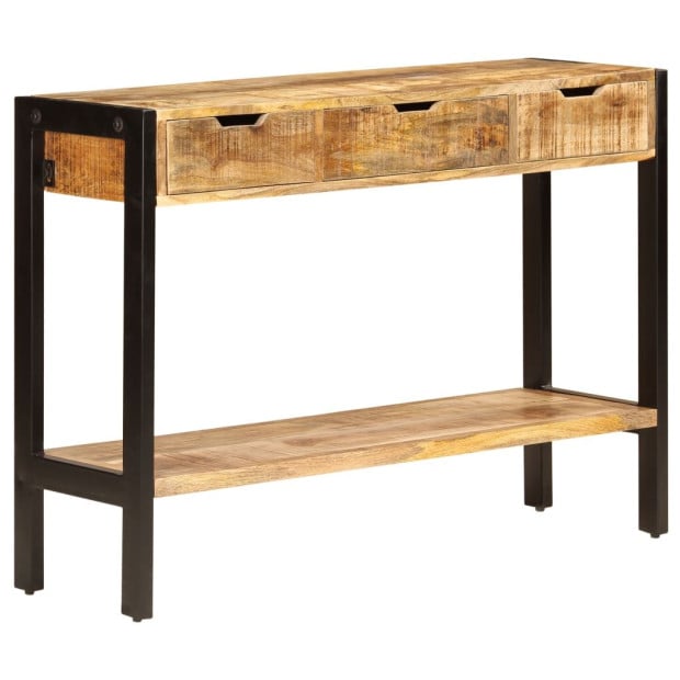 Sideboard With 3 Drawers 110x35x75 Cm Solid Mango Wood Image 8