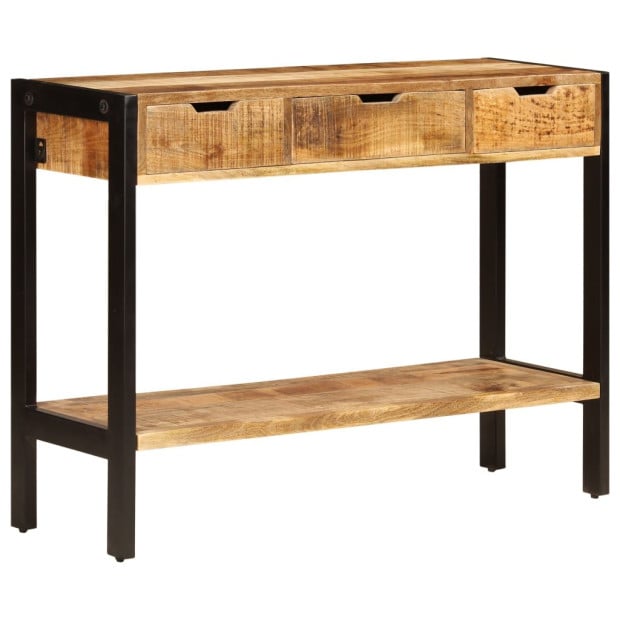 Sideboard With 3 Drawers 110x35x75 Cm Solid Mango Wood Image 10