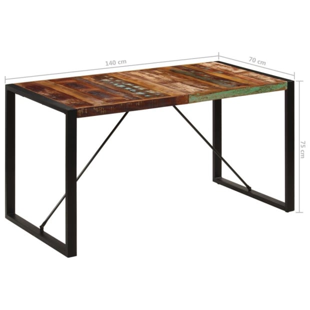 Dining Table 140x70x75 Cm Solid Reclaimed Wood Image 8