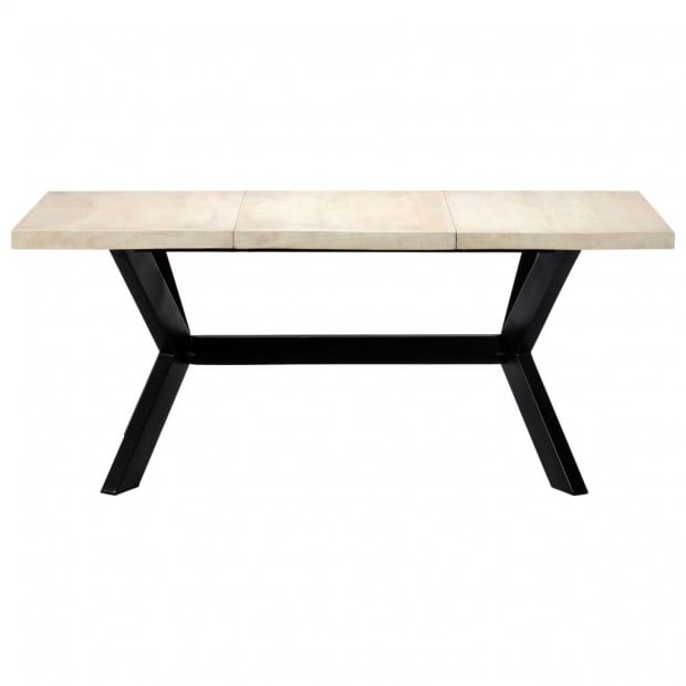 Dining Table White 180x90x75 Cm Solid Mango Wood Image 2