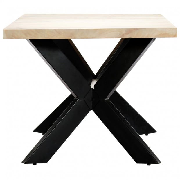 Dining Table White 180x90x75 Cm Solid Mango Wood Image 3