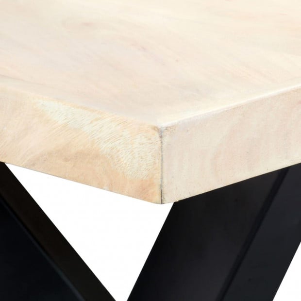 Dining Table White 180x90x75 Cm Solid Mango Wood Image 4