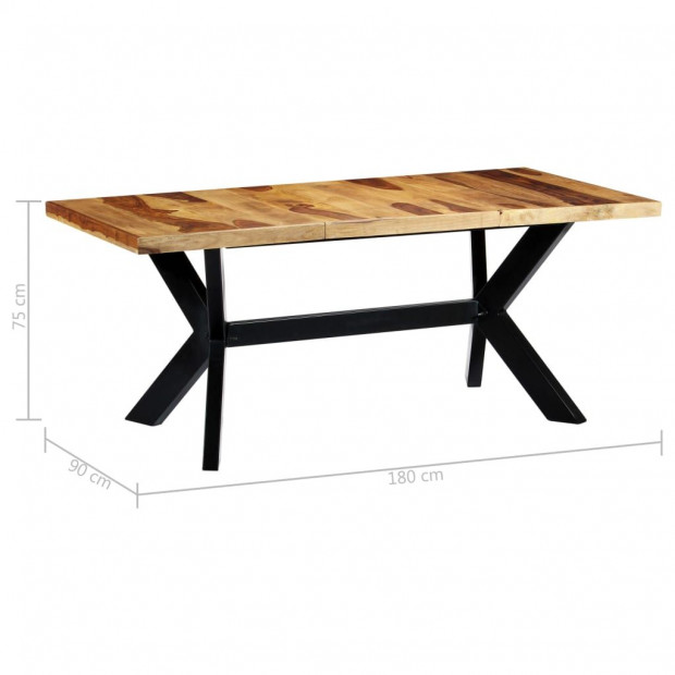 Dining Table 180x90x75 Cm Solid Sheesham Wood Image 5