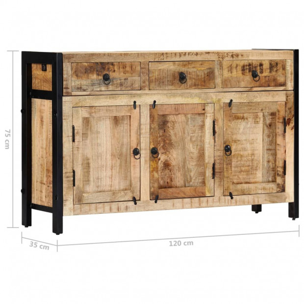 Sideboard 120x35x76 Cm Solid Mango Wood Image 9