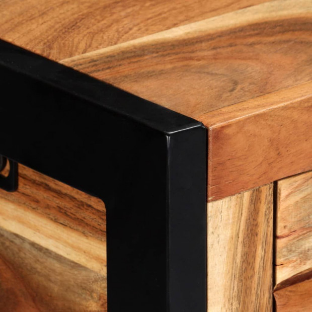 Sideboard 120x35x75 Cm Solid Acacia Wood Image 3