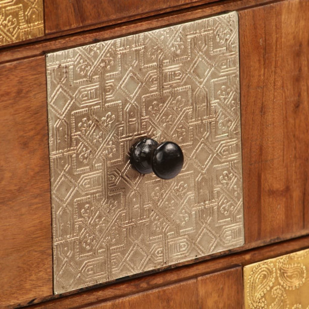 Chest Of Drawers 60x30x75 Cm Solid Acacia Wood Image 2